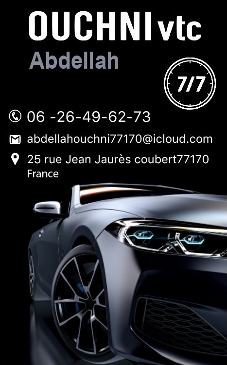 Véhicule de CHAUFFEUR PRIVÉ VTC OUCHNI